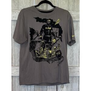 Nike Shirt Men’s Size Medium Gray Black Tee LeBron James LBJ King Dri Fit